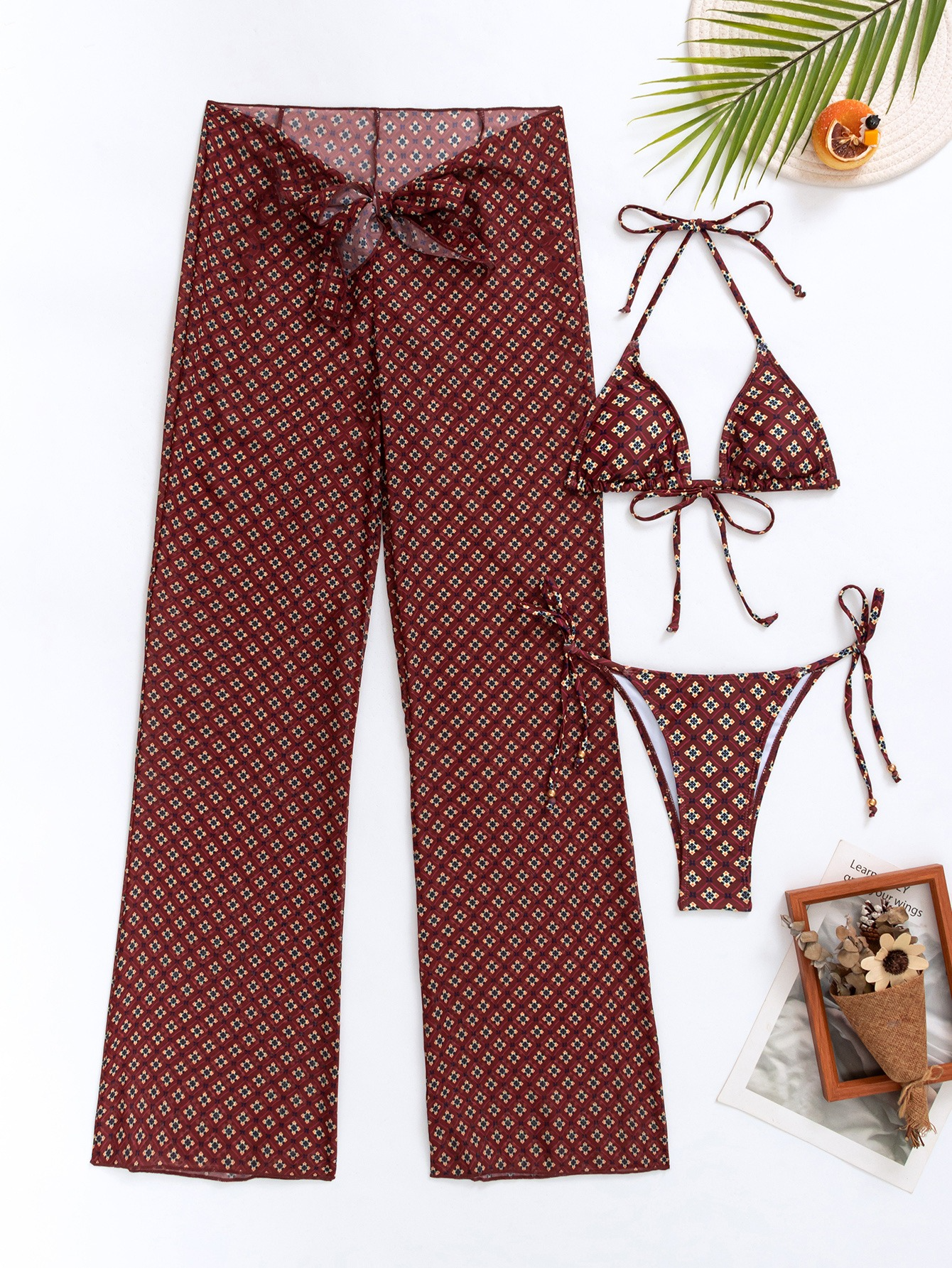 BIKINI + COVERUP PANT RESORT WEAR
