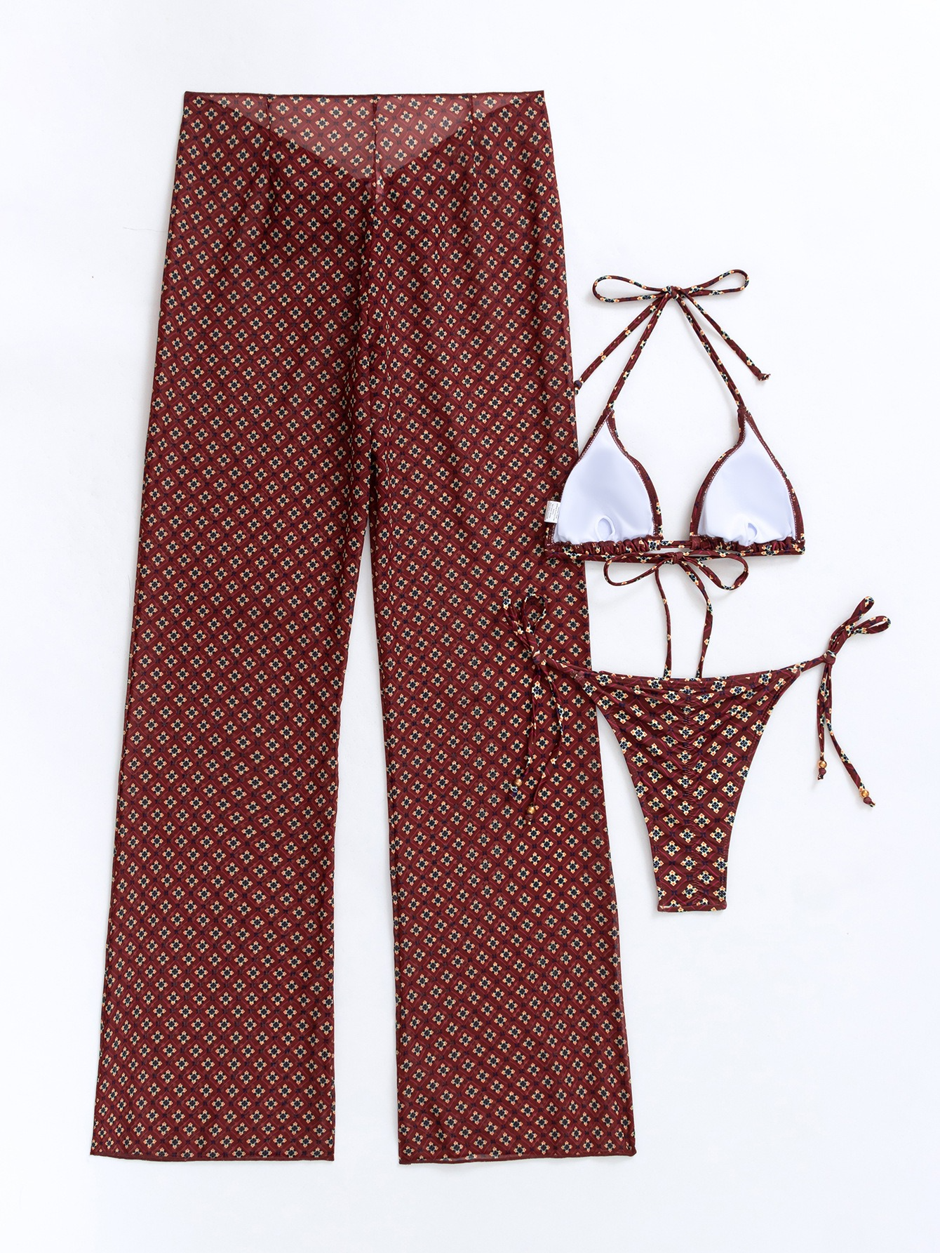 BIKINI + COVERUP PANT RESORT WEAR