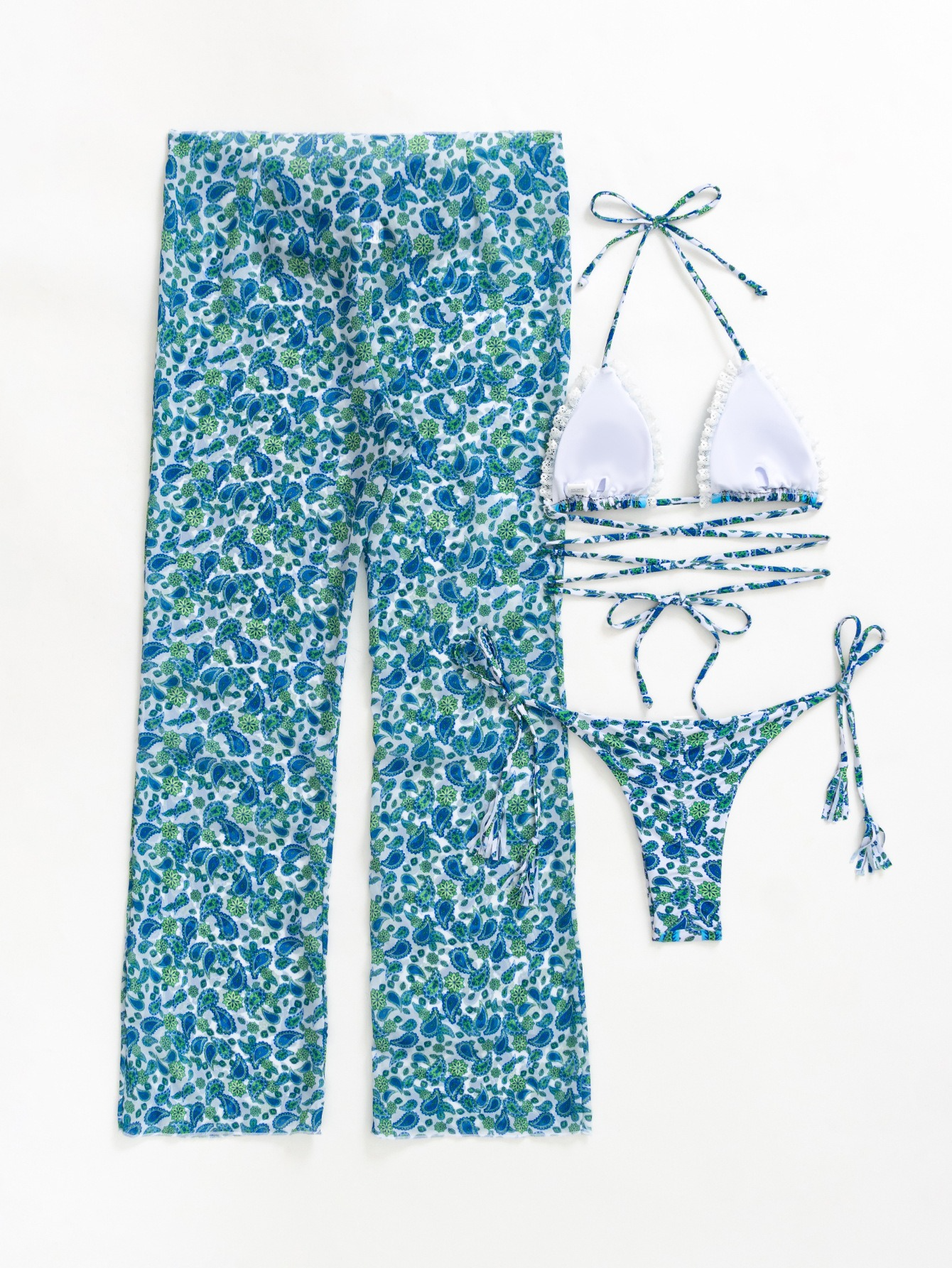 BIKINI + COVERUP PANT RESORT WEAR