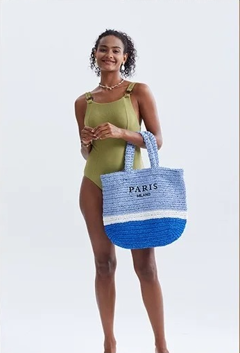 WIDE STRAW CARRY BAG