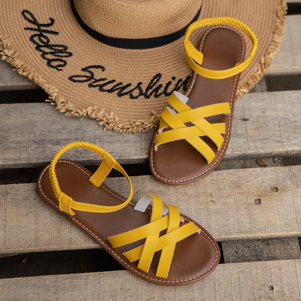 ROMAN STARP FLAT SANDALS