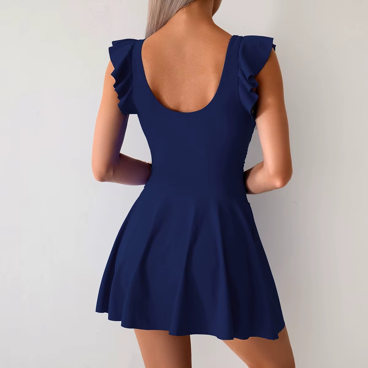 RUFFLE U-NECK BEACHWEAR