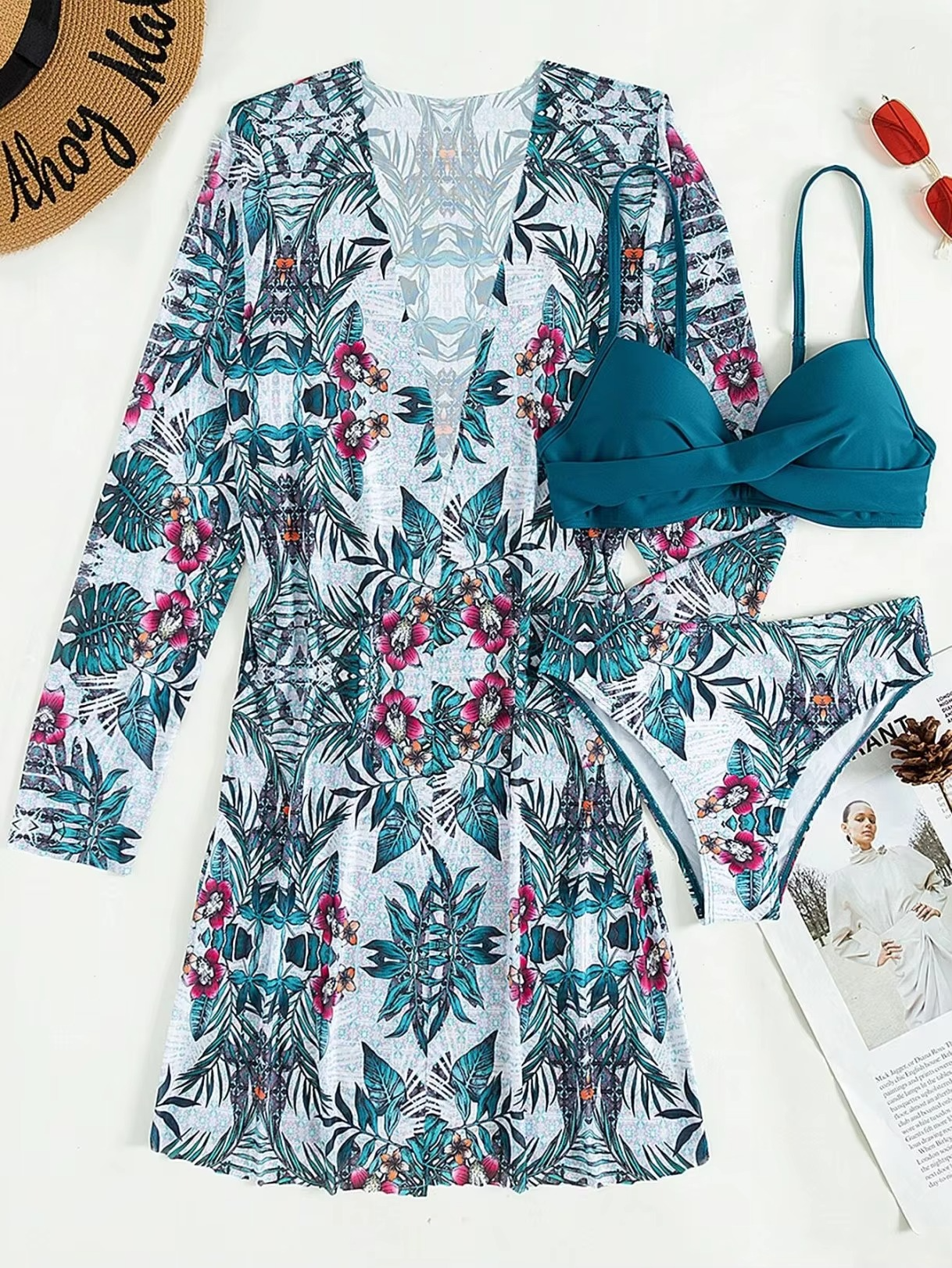 3-PIECE BIKINI WITH COVERUP