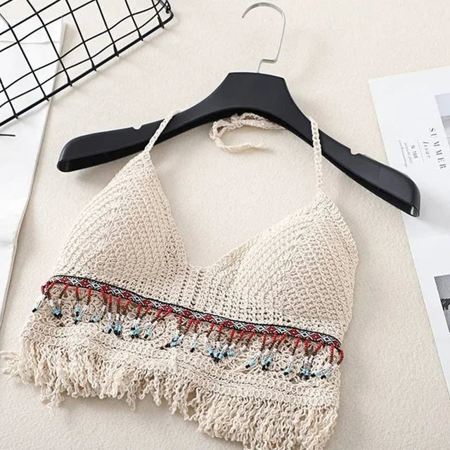 BOHO HALTER CROP TOP
