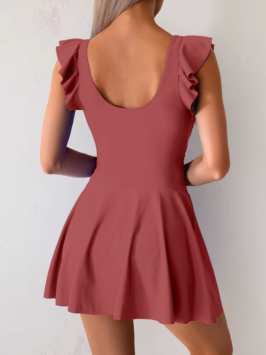 RUFFLE U-NECK BEACHWEAR