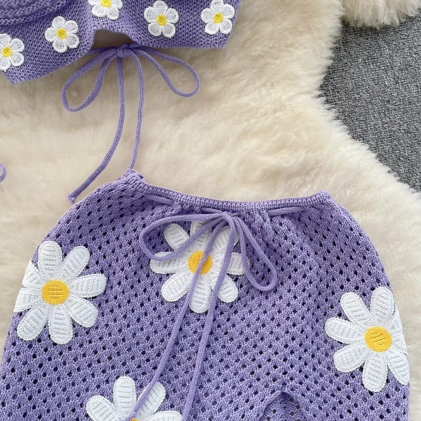 KNITTED TOP & MINI SKIRT