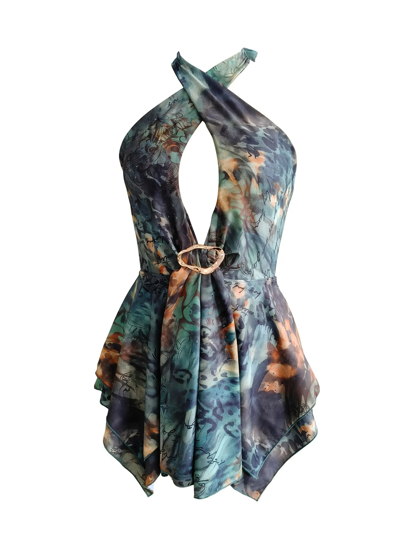 HOLLOW HALTER RESORT WEAR