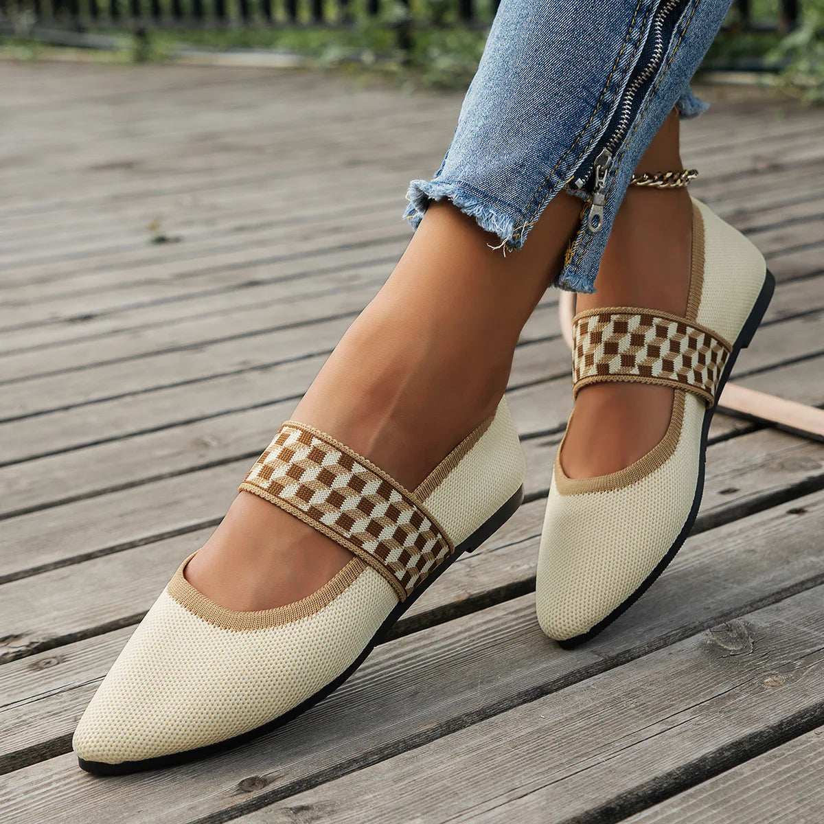 BALLET FLAT MESH SHOE