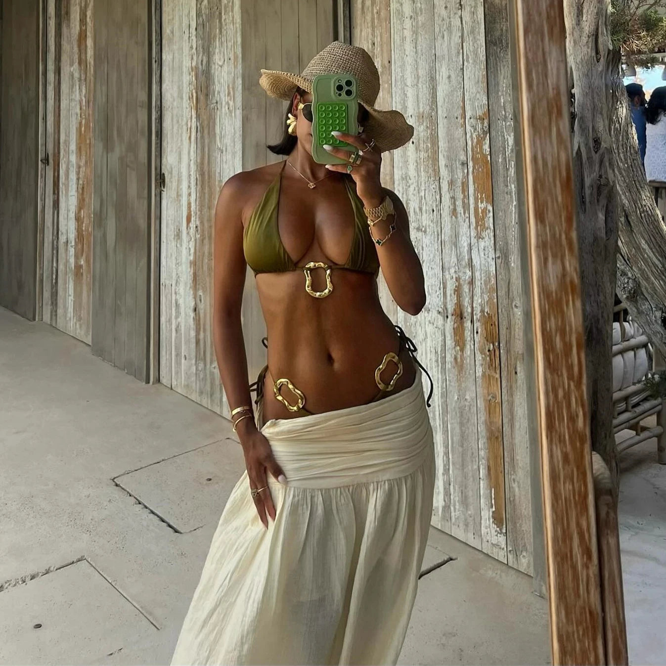 RING LINK BIKINI LONG SKIRT SET