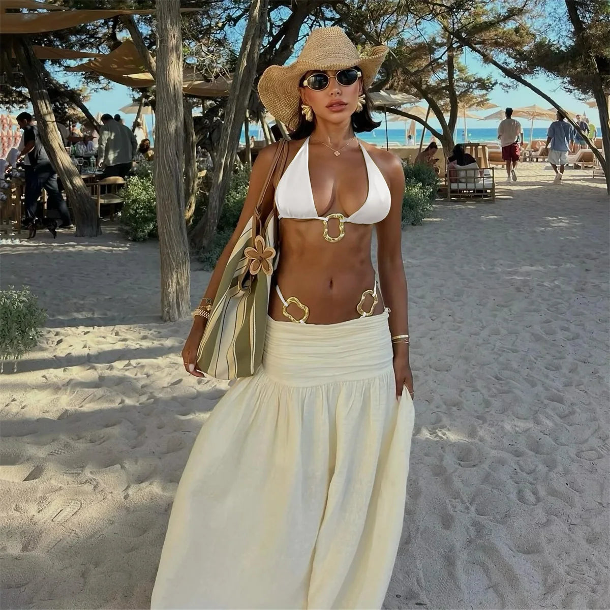RING LINK BIKINI LONG SKIRT SET