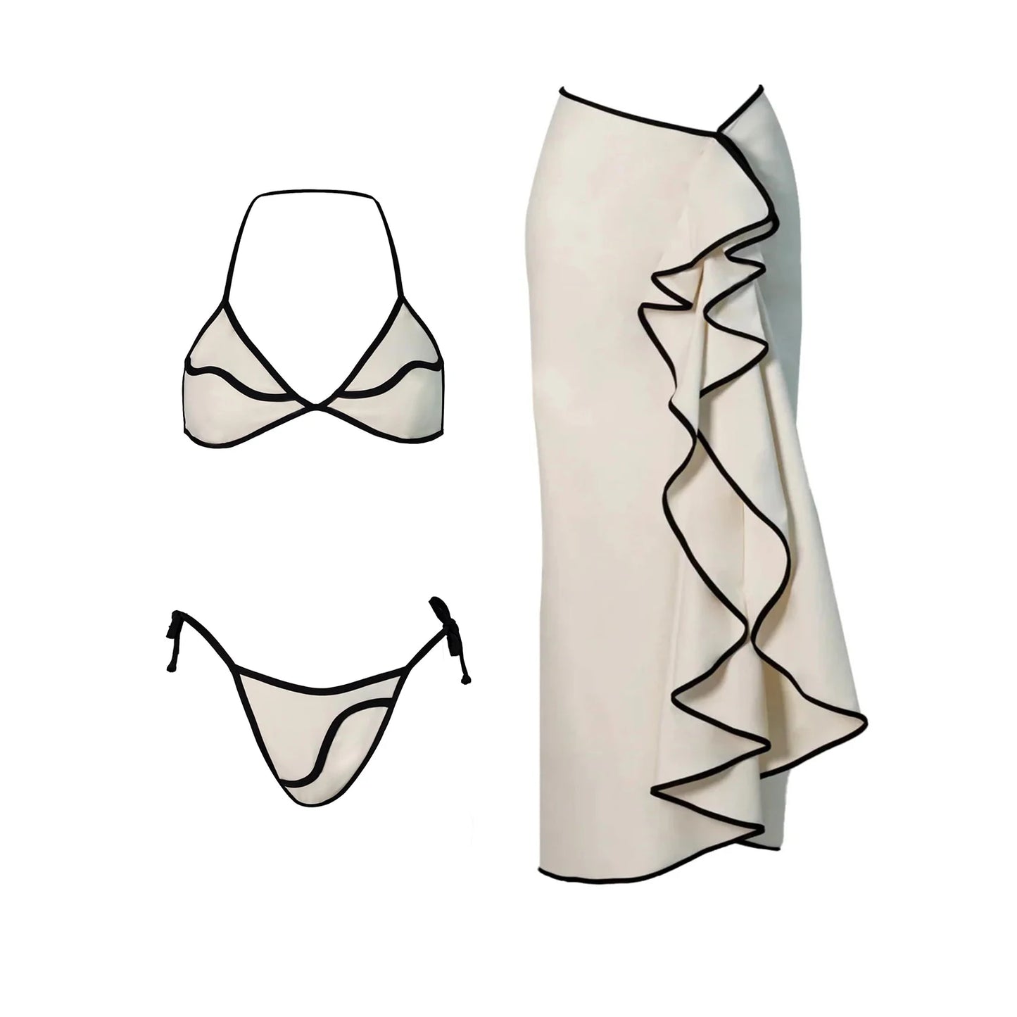 RUFFLE 3 PIECE RESORT WEAR