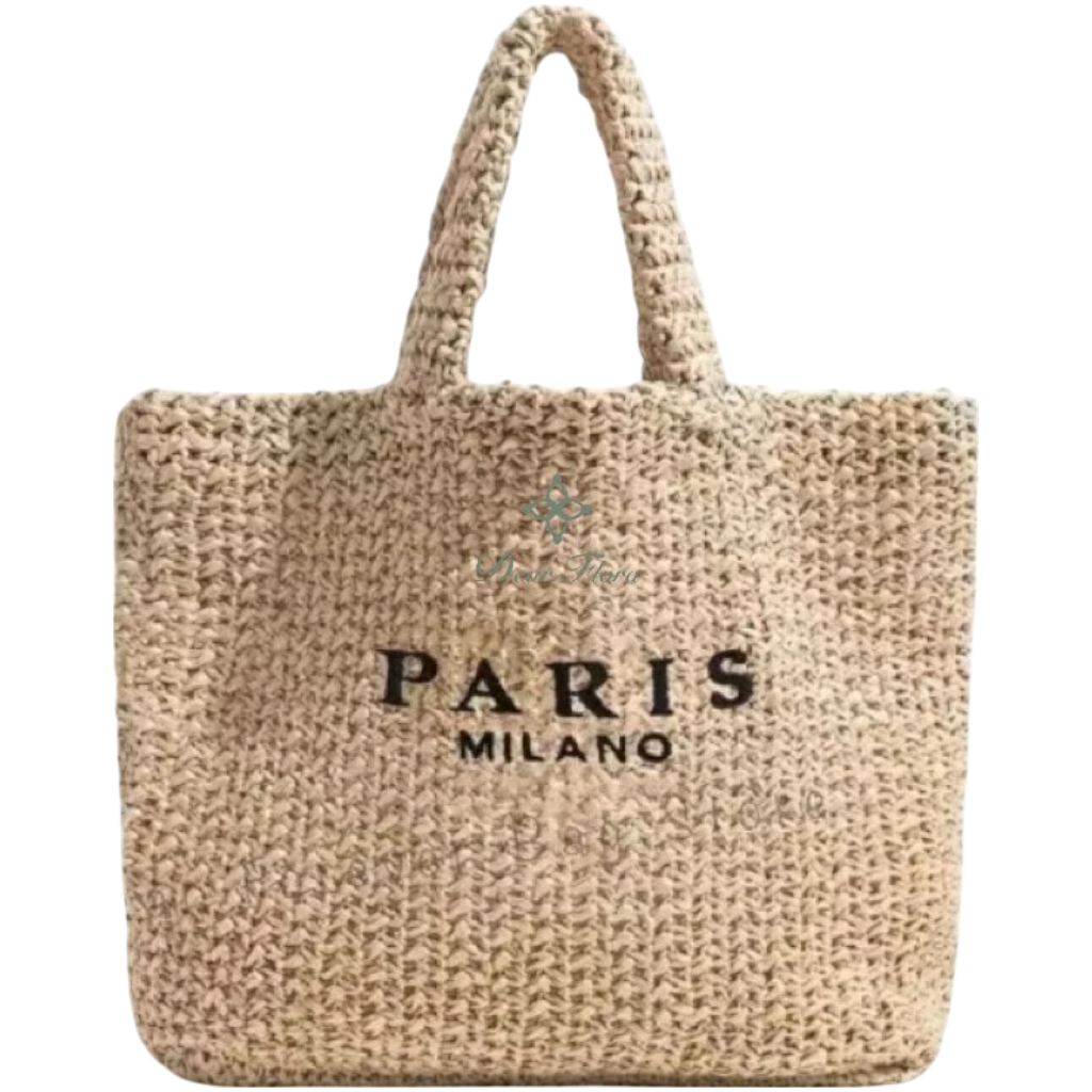 WIDE STRAW CARRY BAG