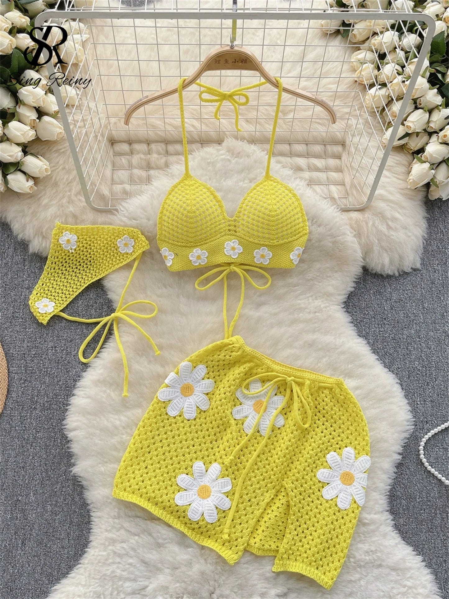 KNITTED TOP & MINI SKIRT