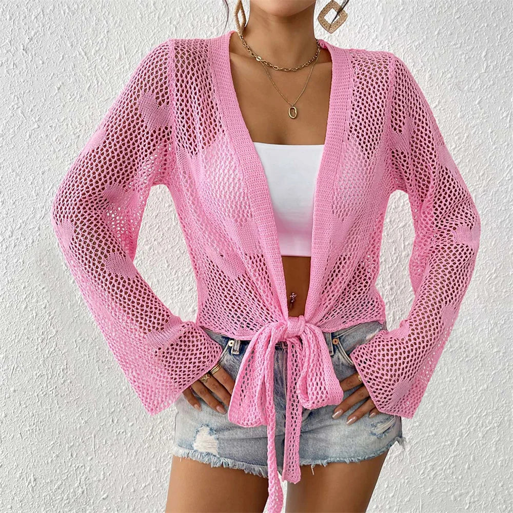 LACE TIE-UP COVER-UP