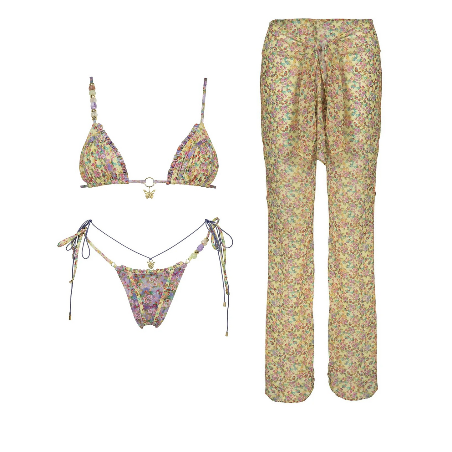 BIKINI + COVERUP PANT RESORT WEAR
