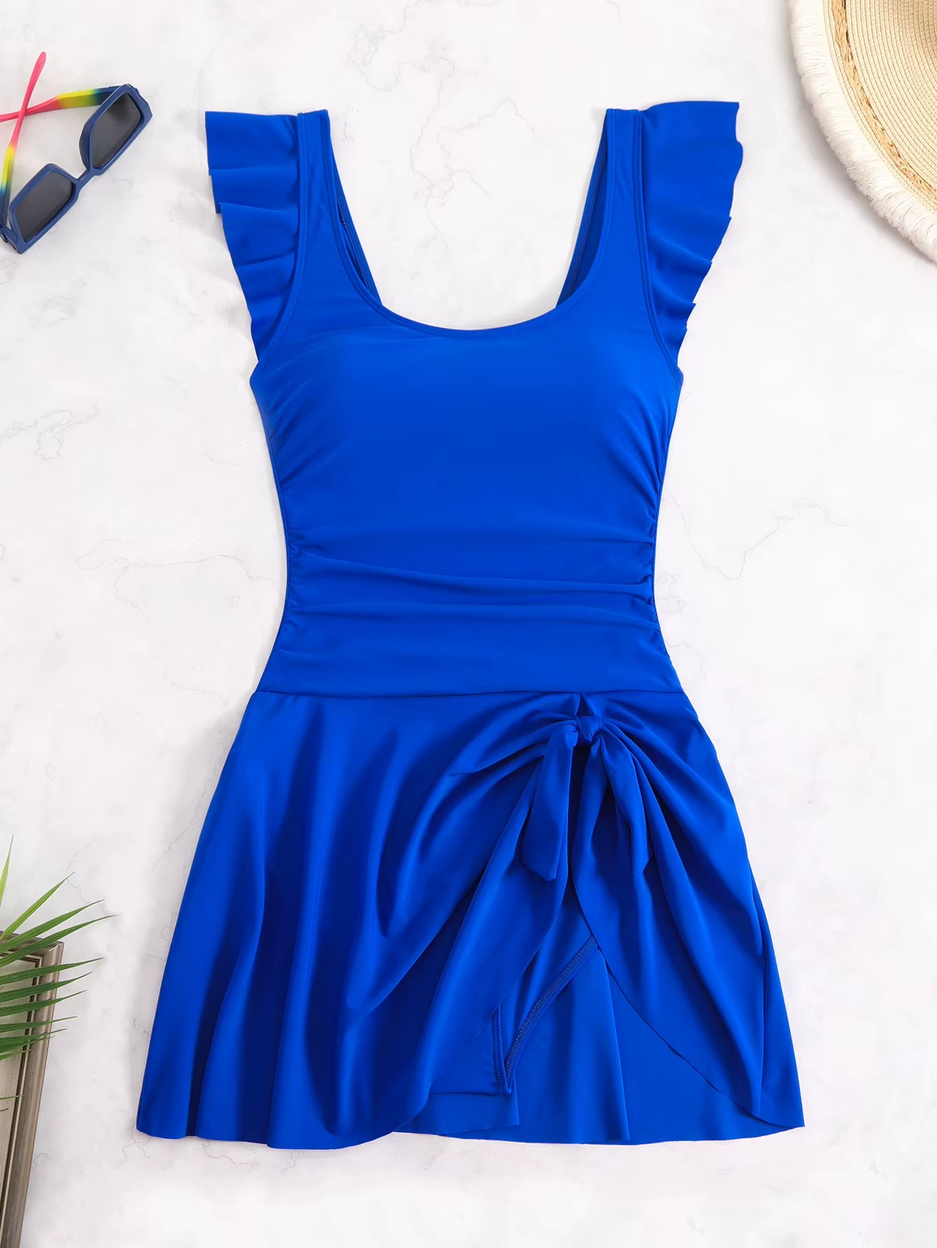 RUFFLE U-NECK BEACHWEAR