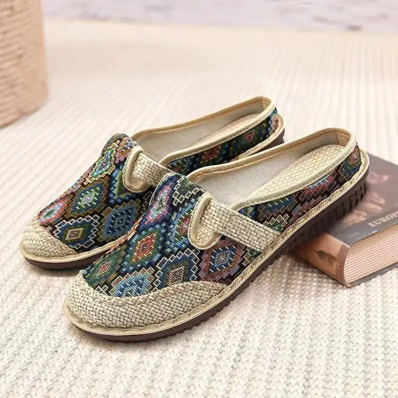 LINEN ALL-SEASON SLIPPERS