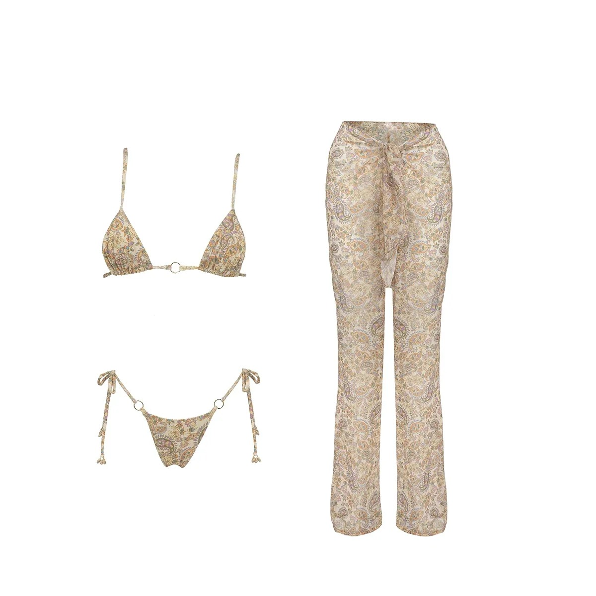 BIKINI + COVERUP PANT RESORT WEAR