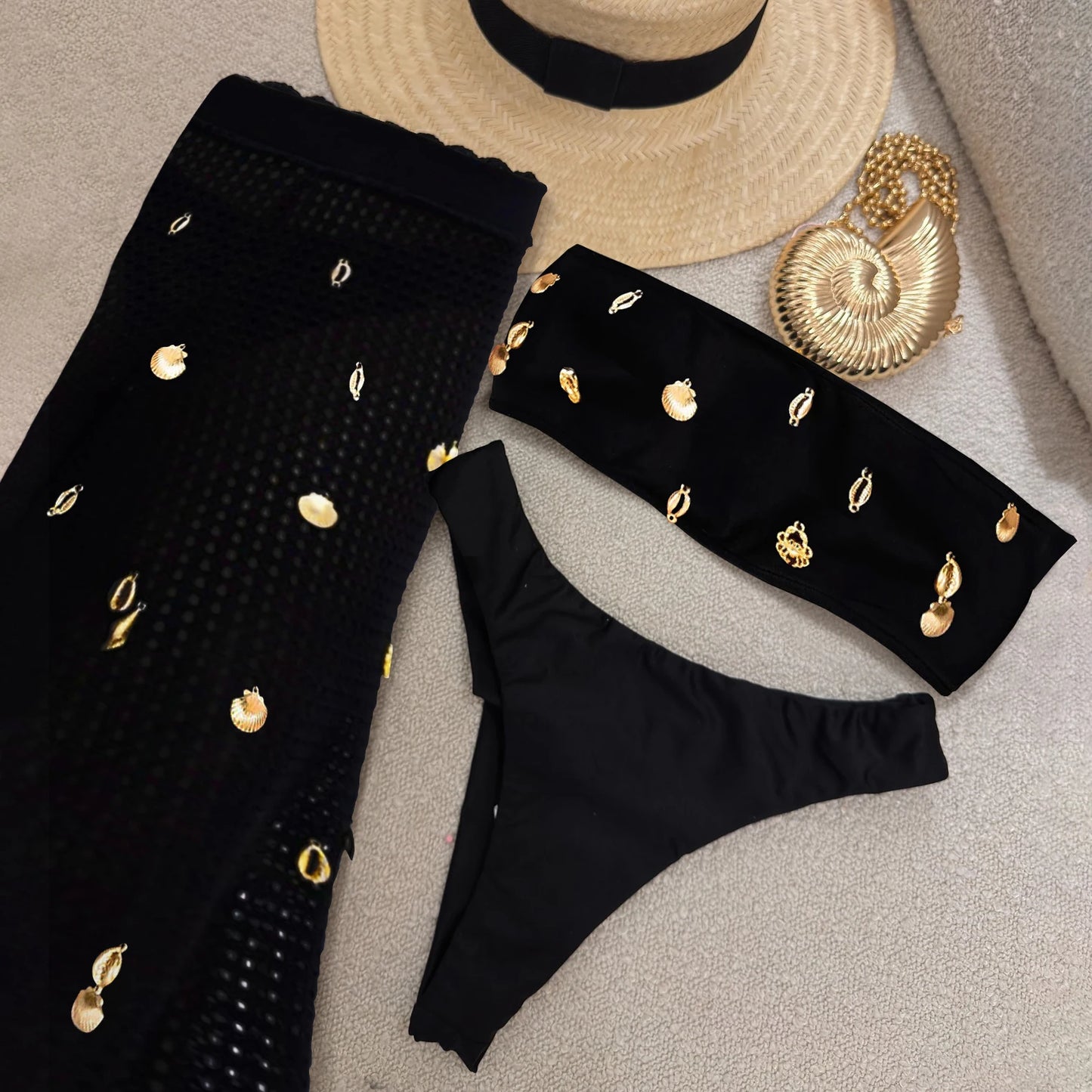 BANDEAU TOP MESH PANT SET