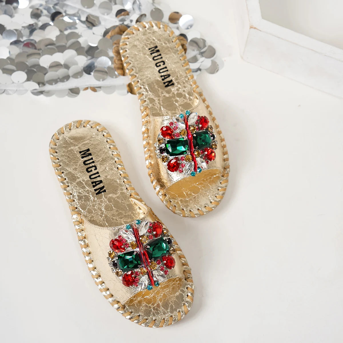 CRYSTAL GEM LUX SANDALS