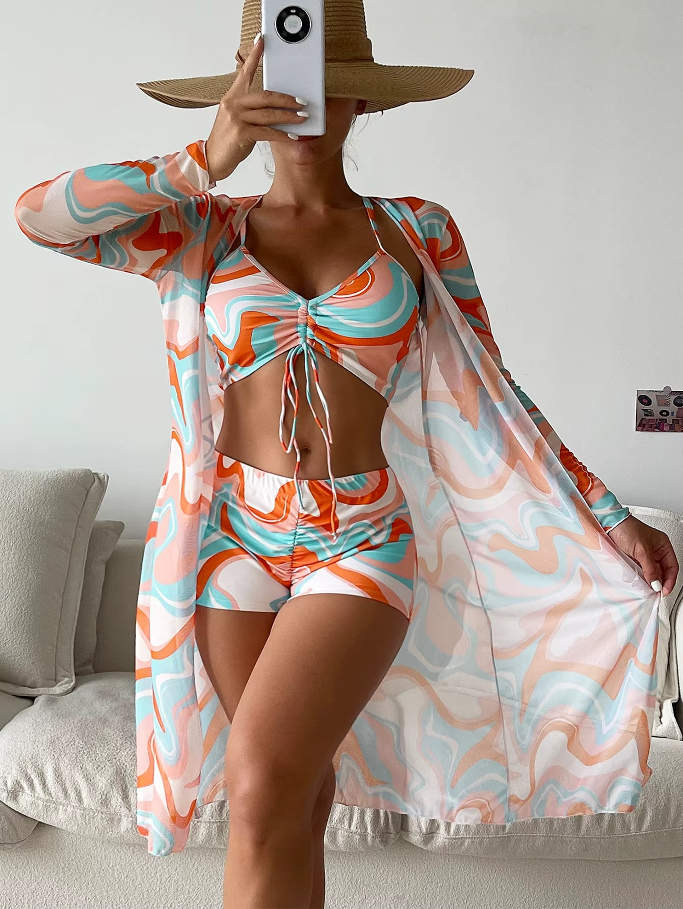 3-PIECE TROPICAL BEACHWEAR