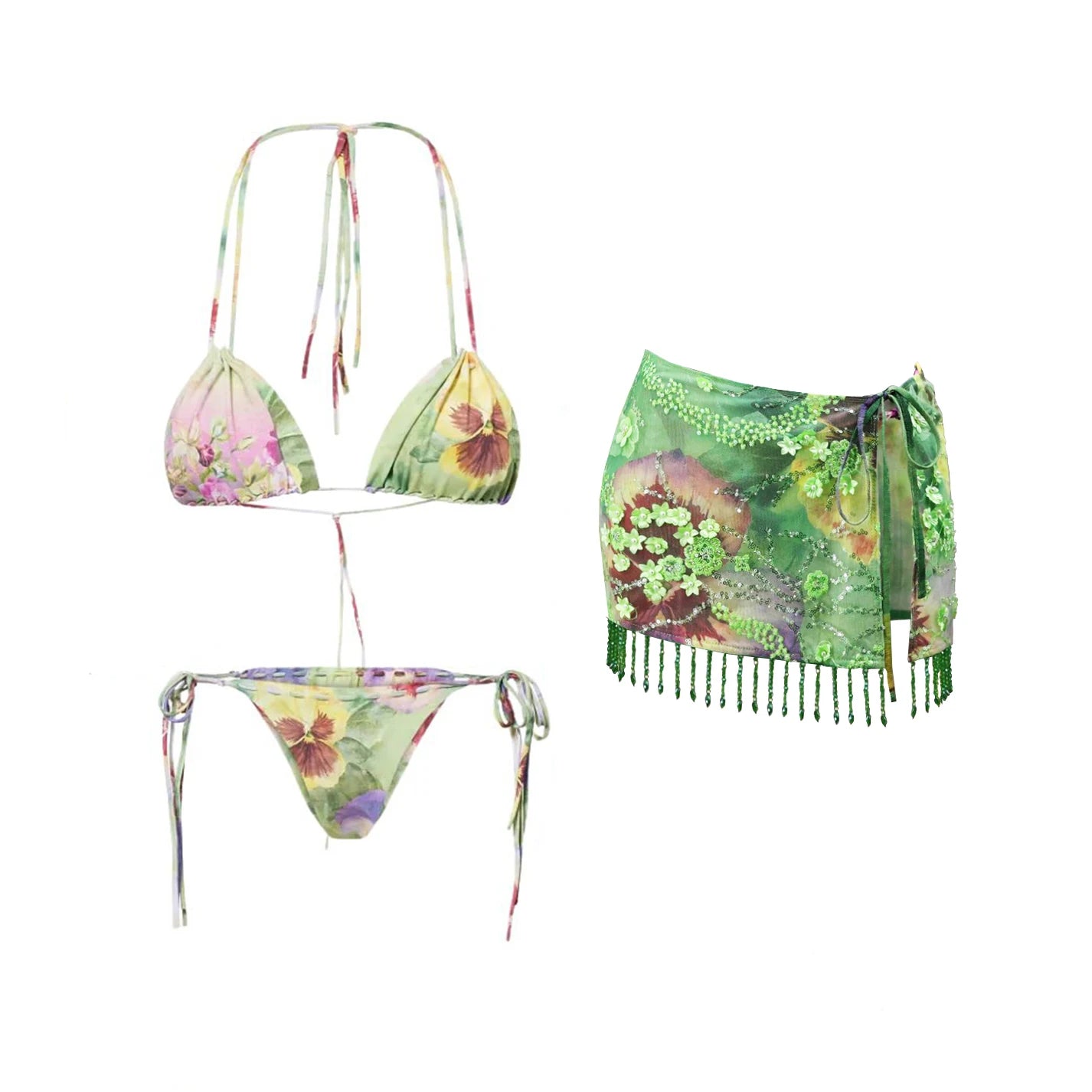 HALTER TOP MINI SKIRT 3 PIECE SET