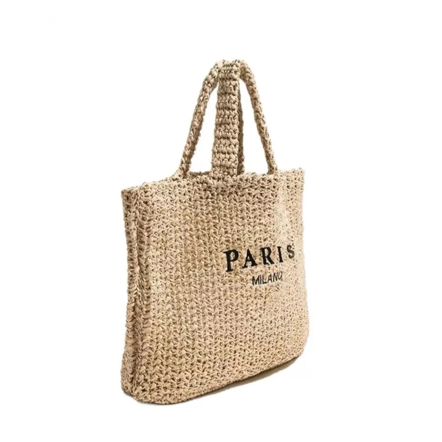 WIDE STRAW CARRY BAG