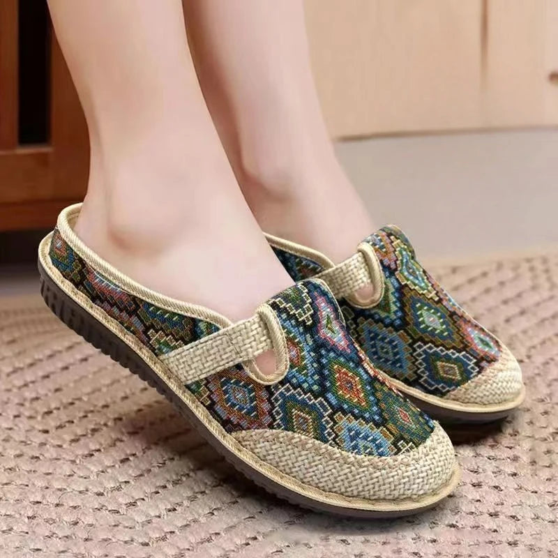 LINEN ALL-SEASON SLIPPERS