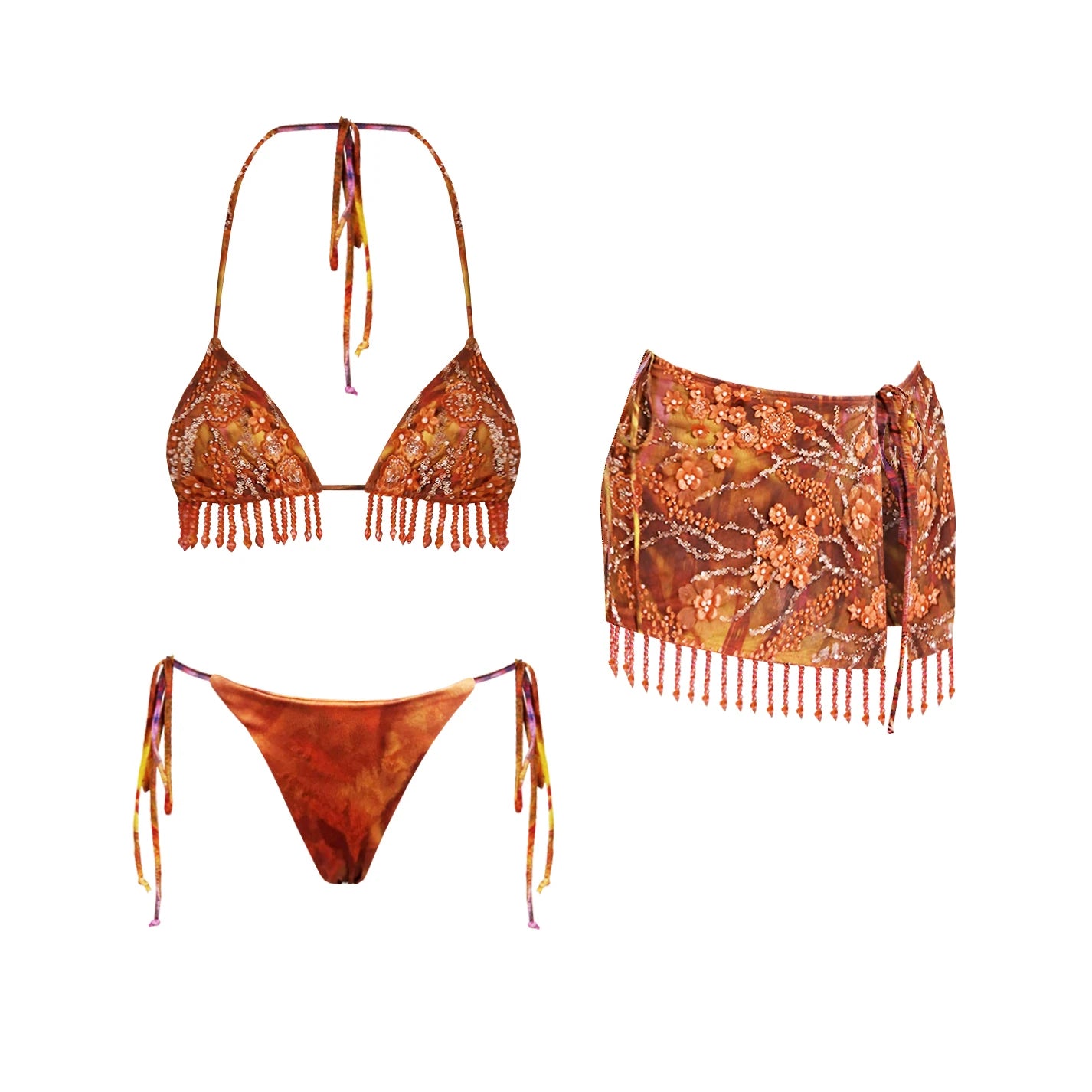 HALTER TOP MINI SKIRT 3 PIECE SET