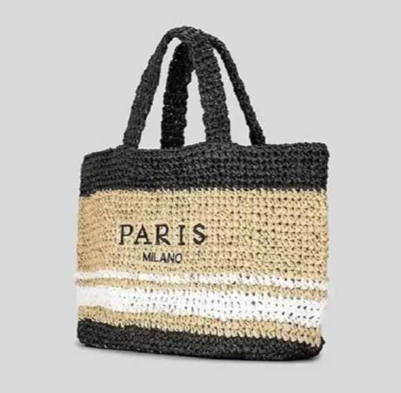 WIDE STRAW CARRY BAG