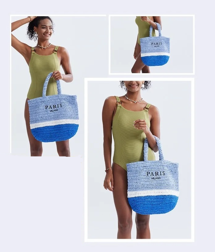 WIDE STRAW CARRY BAG