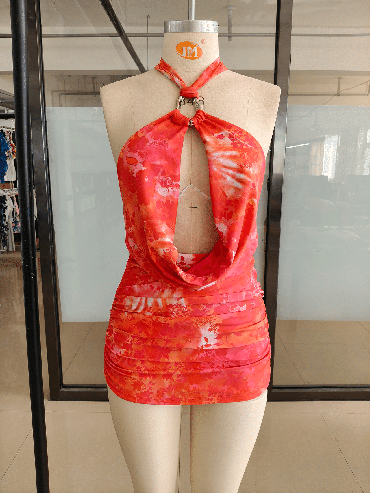 RUFFLE TRIM HALTER SKIRT