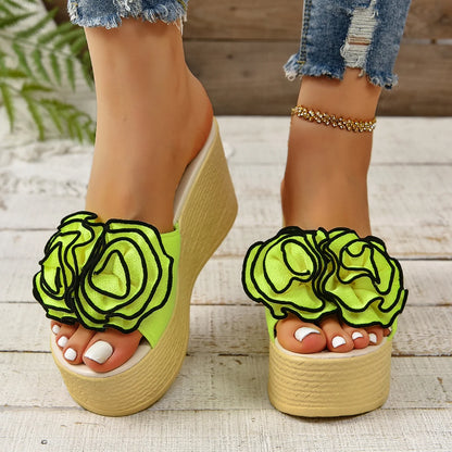 FLORAL WEDGE HEEL SANDALS