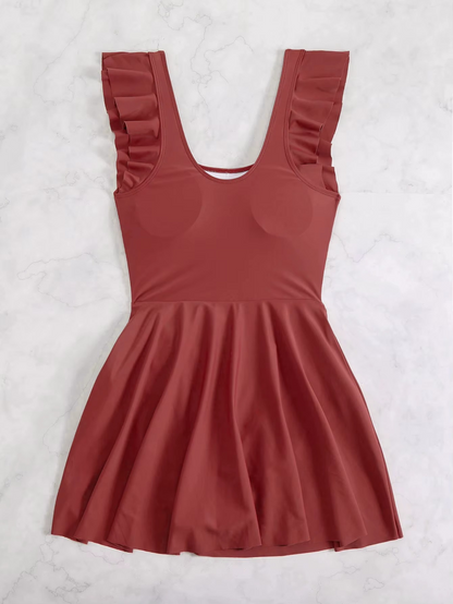RUFFLE U-NECK BEACHWEAR