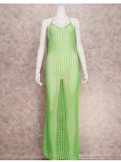 MESH SIDE-SPLIT COVER UP