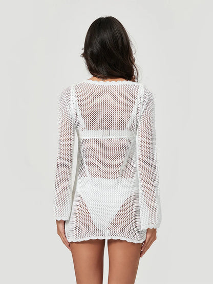 KNIT LONG SLEEVE COVER-UP