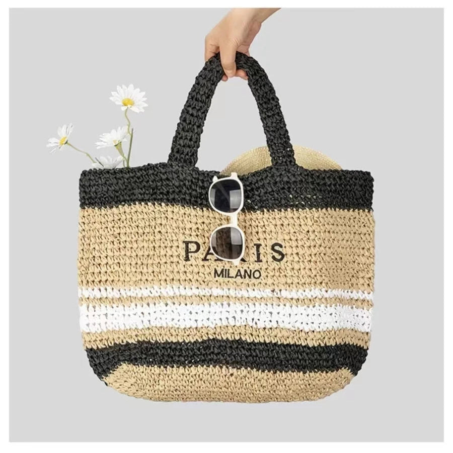 WIDE STRAW CARRY BAG