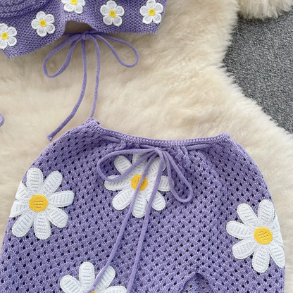 KNITTED TOP & MINI SKIRT