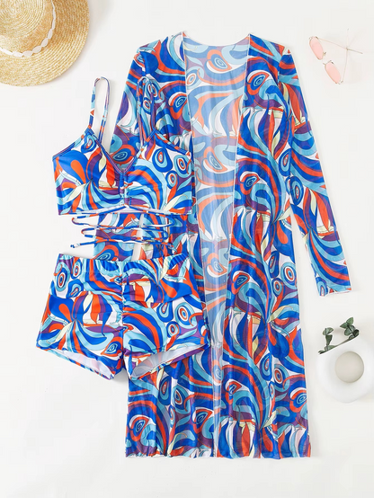 3-PIECE TROPICAL BEACHWEAR
