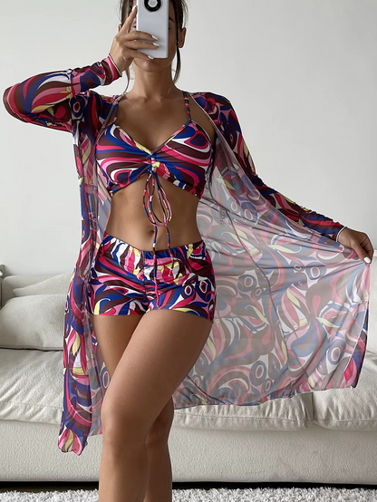 3-PIECE TROPICAL BEACHWEAR