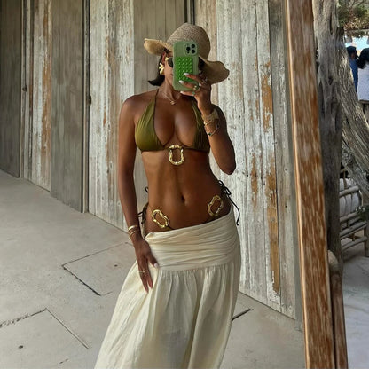 RING LINK BIKINI LONG SKIRT SET