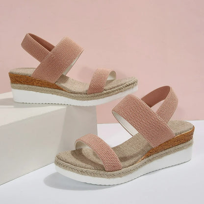 OPEN TOE WEDGE SANDALS