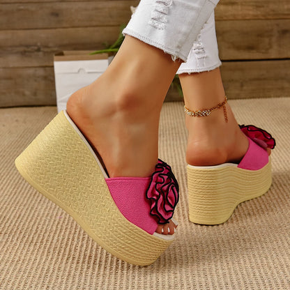 FLORAL WEDGE HEEL SANDALS