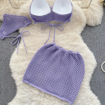 KNITTED TOP & MINI SKIRT