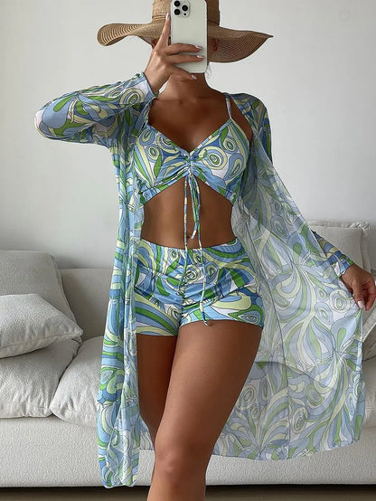 3-PIECE TROPICAL BEACHWEAR