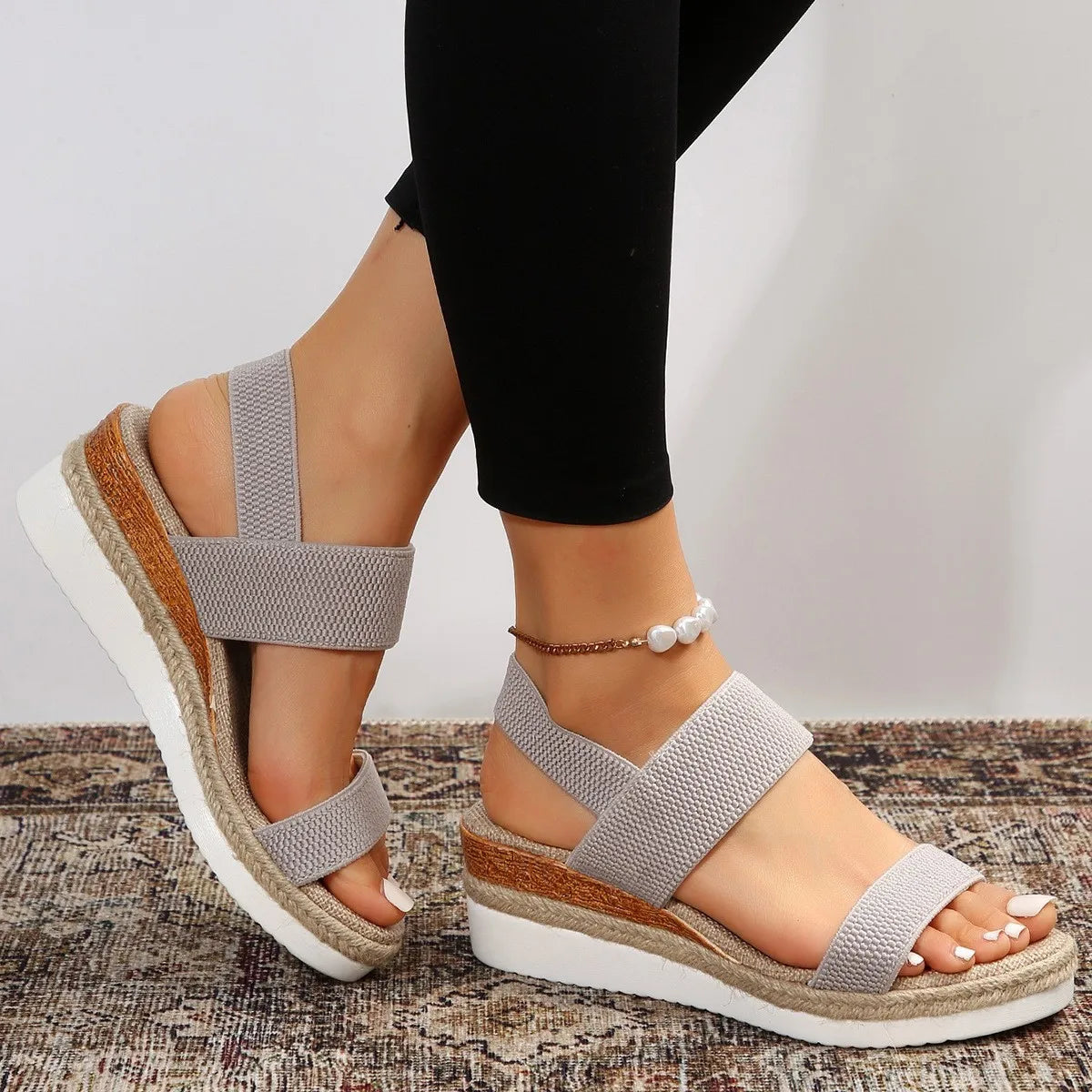 OPEN TOE WEDGE SANDALS