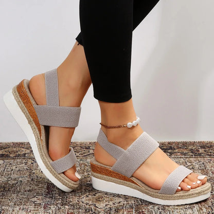OPEN TOE WEDGE SANDALS