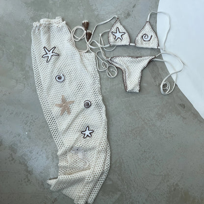 BANDEAU TOP MESH PANT SET