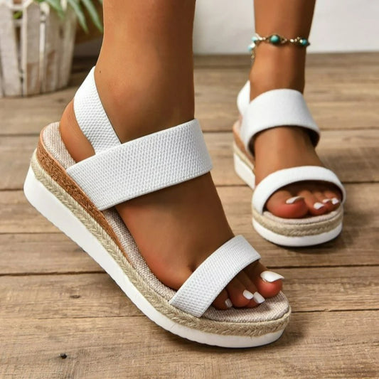 OPEN TOE WEDGE SANDALS