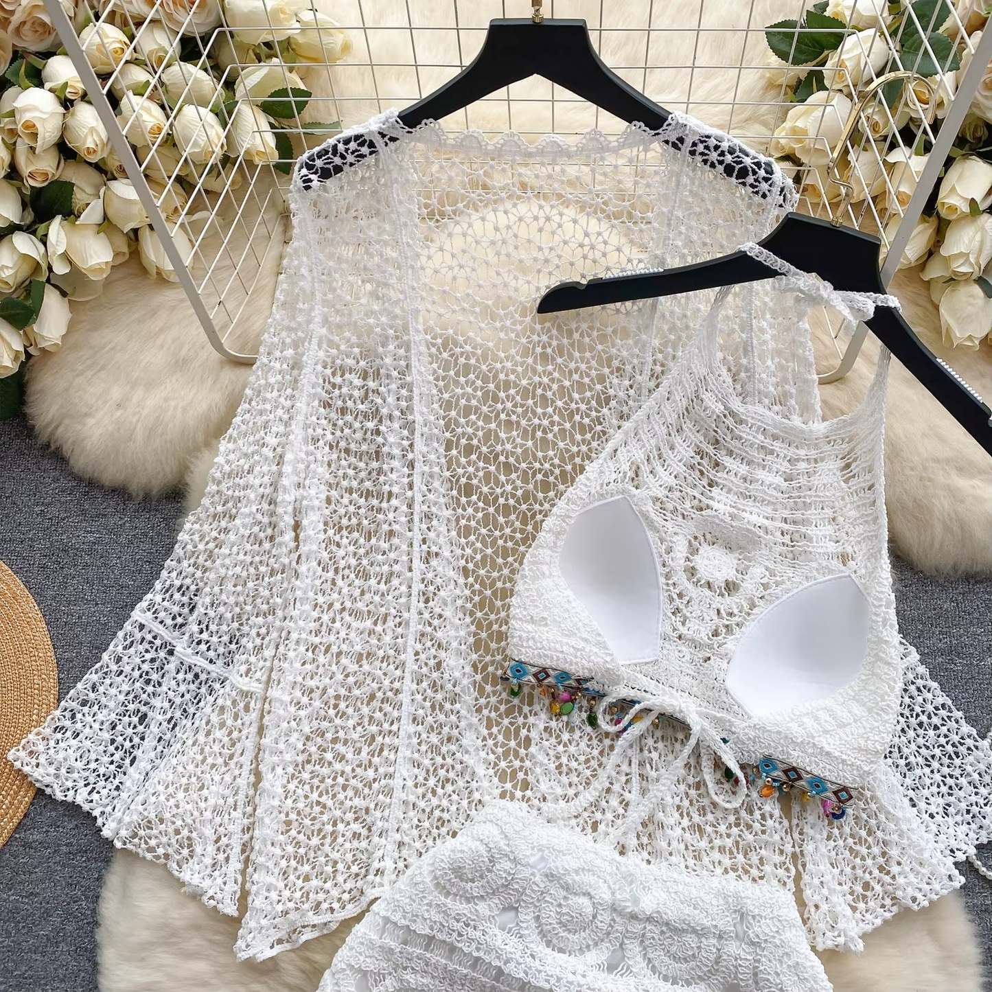 CAMI WITH CARDIGAN & SKIRT